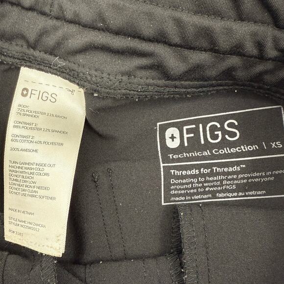 FIGS Scrub Pant Womens Size XS Zamora Knit Waistband Jogger W22SW2012 Black - Picture 3 of 5